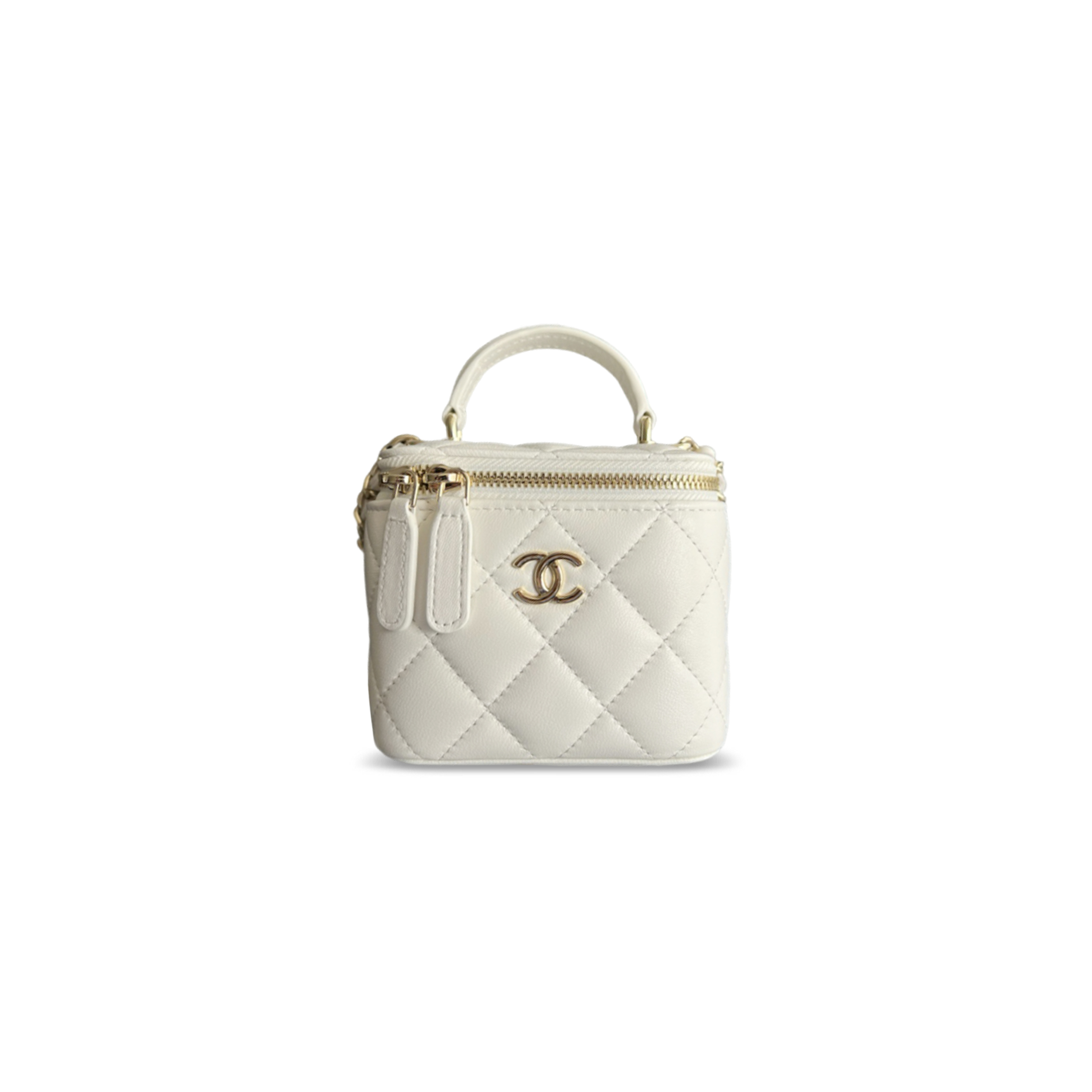 CHANEL MASTER MINI TOP HANDLE VANITY WITH CHAIN LAMBSKIN AP2198 (11*8.5*7cm)